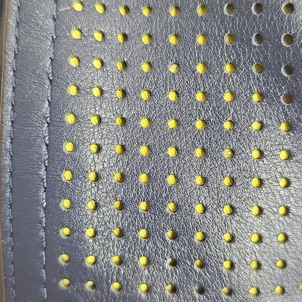Coach 2012 Romy Top Handle Bag Navy And Chartreuse Perforated